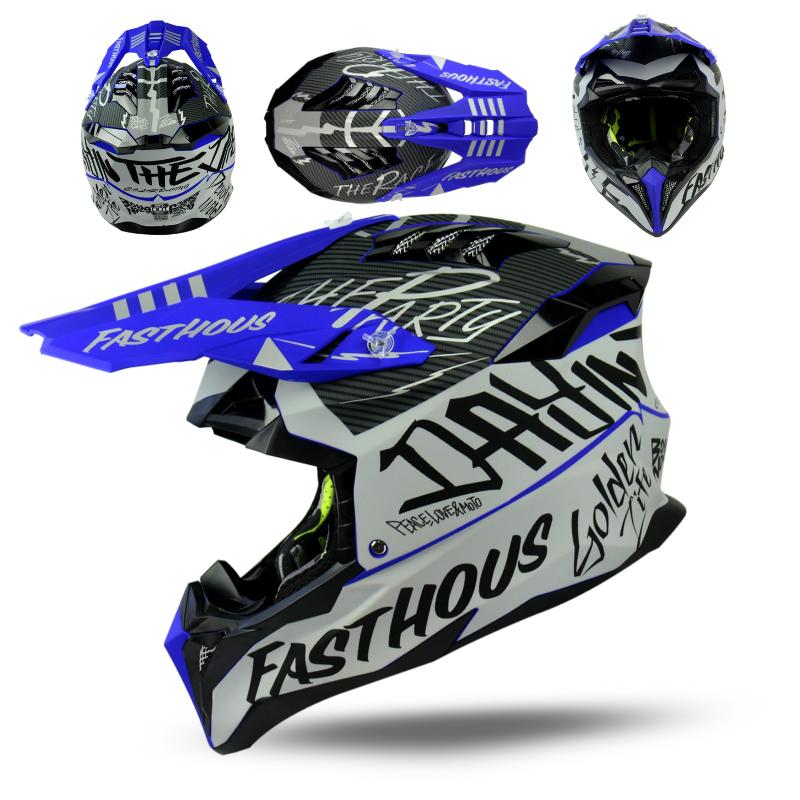 CASCO CROSS AZUL/GRIS