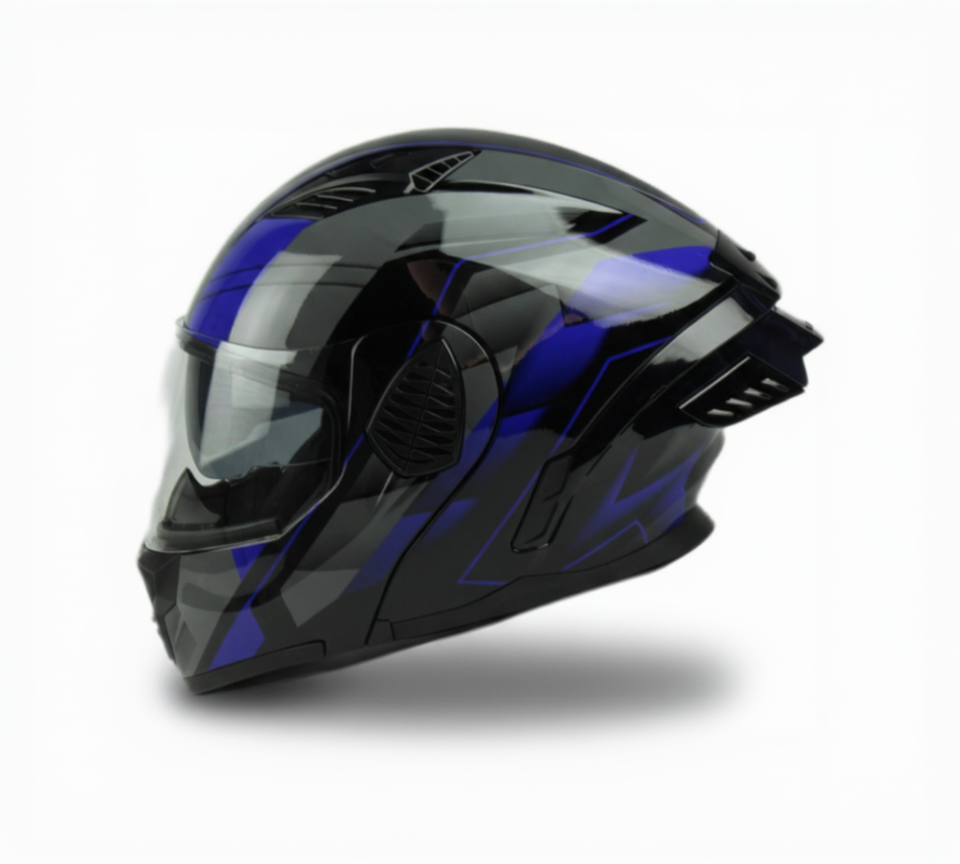 CASCO ABATIBLE AZUL / GRIS